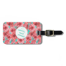 コーラルフローラルパターン&モノグラム