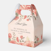 コーラルフローラロマンチック庭園の結婚式カスタム フェイバーボックス (正面サイド)
