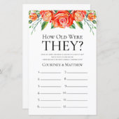 コーラルフローラ何歳だったブライダルシャワーゲーム (正面/裏面)