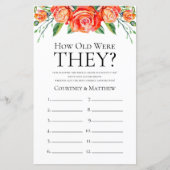 コーラルフローラ何歳だったブライダルシャワーゲーム (正面)