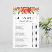 コーラルフローラ推測Whoブライダルシャワーゲーム (スタンド正面)