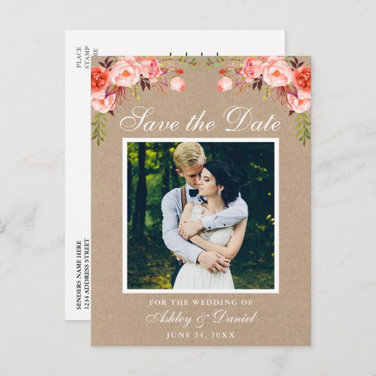 コーラルフローラ日付保存フォトクラフト 案内ポストカード (正面/裏面)