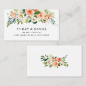 コーラルフローラ結婚のレジストリ挿入カード エンクロージャーカード (正面/裏面)