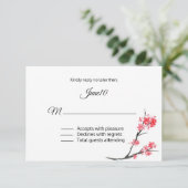 コーラルフローリングブランチウェディングRSVP 出欠カード (スタンド正面)