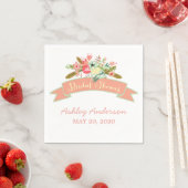 コーラルフ素朴ァワーズブライダルシャワー紙ナプキンス スタンダードカクテルナプキン (インサイチュ)