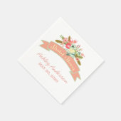 コーラルフ素朴ァワーズブライダルシャワー紙ナプキンス スタンダードカクテルナプキン (角)