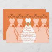 コーラルブライド花嫁ブライダルシャワー招待 招待状 (正面/裏面)