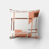 コーラルブラウン垂直シェイプ線(白) クッション (裏面)