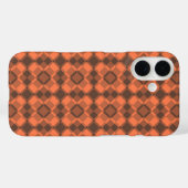 コーラルブラウン チェッカーアーガイル柄 Case-Mate iPhoneケース (裏面 (横))
