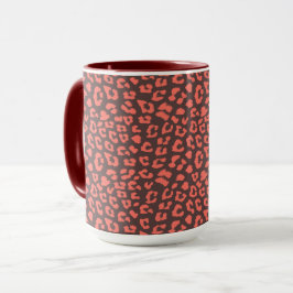 コーラルブラウンLeopardプリント マグカップ