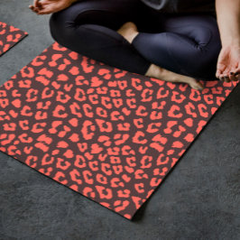 コーラルブラウンLeopardプリント ヨガマット