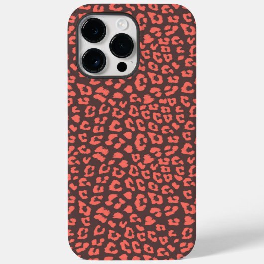 コーラルブラウンLeopardプリント Case-Mate iPhoneケース (裏面)