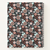 コーラルブラックフローラファミリーレシピクックブック ノートブック (裏面)