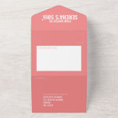 コーラルブラック3枚の写真50th Birthday party オールインワン招待状 (外側)