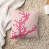 コーラルブランチ – コーラルピンクの色合い クッション (ブランケット)