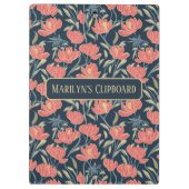 コーラルブリーズパーソナライズされたフローラ クリップボード (裏面)