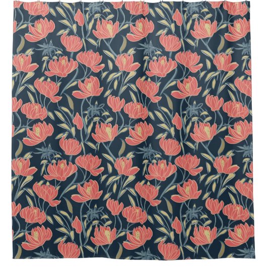 コーラルブリーズフローラ シャワーカーテン (正面)