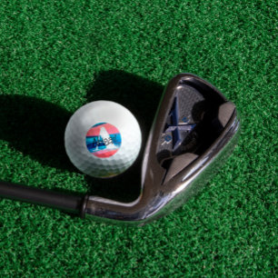 コーラルブルーかわいいモノグラムのイニシャルA ゴルフボール