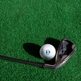 コーラルブルーかわいいモノグラムのイニシャルD ゴルフボール