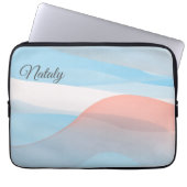 コーラルブルーのミニマリストと名前エレクトロニクスバッグ ラップトップスリーブ (正面)