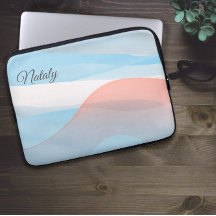 コーラルブルーのミニマリストと名前エレクトロニクスバッグ