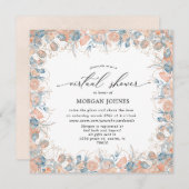 コーラルブルーの海岸仮想シャワー招待状 (正面/裏面)