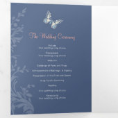 コーラルブルーの蝶の愛の物語結婚の 三つ折りプログラム (内部最初)