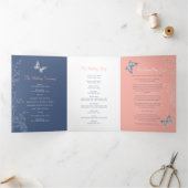 コーラルブルーの蝶の愛の物語結婚の 三つ折りプログラム (内部)