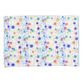 コーラルブルーアクアライムグリーンサークルドットピローカバー 枕カバー (正面右)