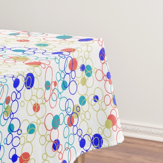 コーラルブルーアクアライムグリーンサークルドット テーブルクロス (インサイチュ)