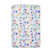 コーラルブルーアクアライムグリーンサークルドット バスマット (正面縦)