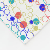 コーラルブルーアクアライムグリーンサークルドット フリースブランケット (角)