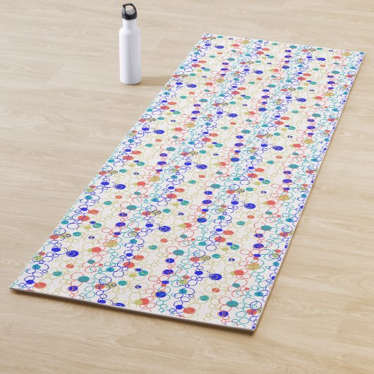 コーラルブルーアクアライムグリーンサークルドット ヨガマット (インサイチュ)