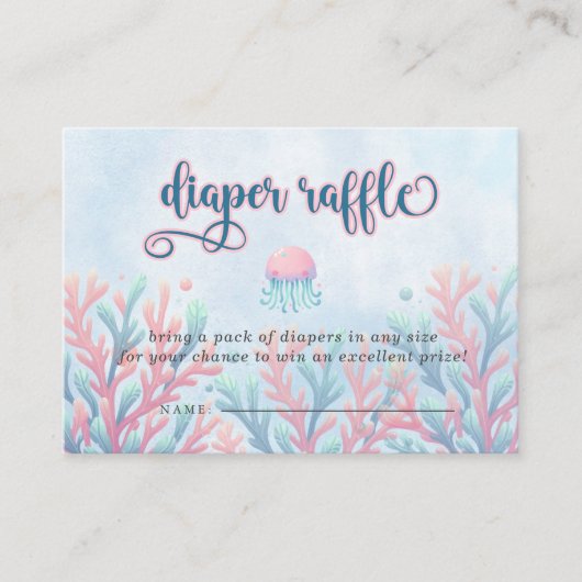 コーラルブルーザシーマリンライフおむつラッフル エンクロージャーカード (正面)