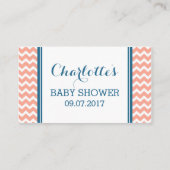 コーラルブルーシェブロン赤ちゃんシャワーブックリクエストカード エンクロージャーカード (裏面)