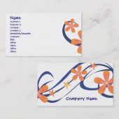 コーラルブルートロピカルデザイン 名刺 (正面/裏面)