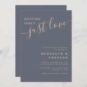 コーラルブルーファンシーノージャストラカジュアルブ結婚ス 招待状 (正面/裏面)