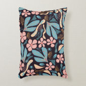 コーラルブルーフローラダークプリント アクセントクッション (正面(垂直))