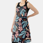 コーラルブルーフローラダークプリント エプロン (インサイチュ)