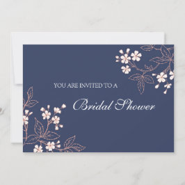 コーラルブルーフローラブライダルシャワー招待状 招待状