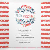 コーラルブルーベリークリスマスの休日の写真コラージュ 三つ折りクリスマスカード (内部中)