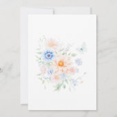 コーラルブルーワイルドフラワーブライダルシャワー招待状 招待状 (裏面)