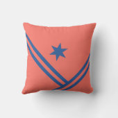 コーラルブルー対角ストライプ星印モダン象 クッション (裏面)