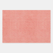 コーラルブルー水玉模様スターパターンミックスnマッチ ラッピングペーパーシート (正面)