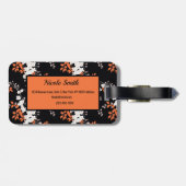 コーラルブロッサムエレガンスパーソナライズされたフローラ荷物 ラゲッジタグ (裏面横)