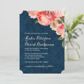 コーラルプアニオンネイビー結婚式招待状 招待状 (スタンド正面)