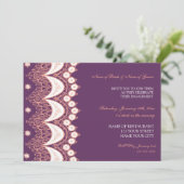 コーラルプラムレース婚約パーティ招待状 招待状 (スタンド正面)