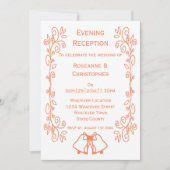 コーラルベルズスクロールワークウェディングレセプション 招待状 (正面)