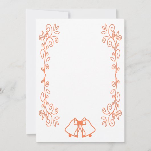 コーラルベルズスクロールワークウェディングレセプション 招待状 (裏面)