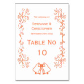 コーラルベルズスクロールワーク結婚デザイン テーブルナンバー (正面)